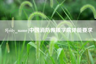 祁东中国消防救援学院体能要求