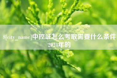 祁东中控证怎么考取需要什么条件2024年的