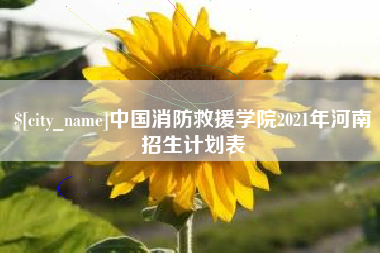 祁东中国消防救援学院2021年河南招生计划表