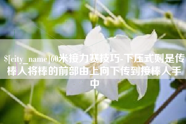 祁东60米接力赛技巧-下压式则是传棒人将棒的前部由上向下传到接棒人手中
