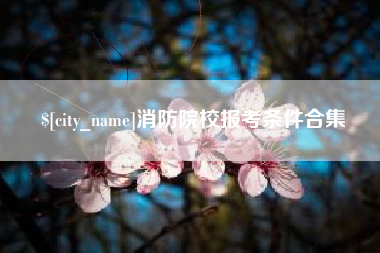 祁东消防院校报考条件合集